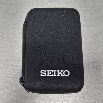Seiko Travel Watch Case Black Fabric Plastic Rectangle Zipper0