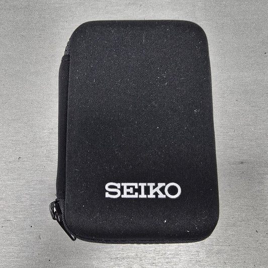 Seiko Travel Watch Case Black Fabric Plastic Rectangle Zipper0