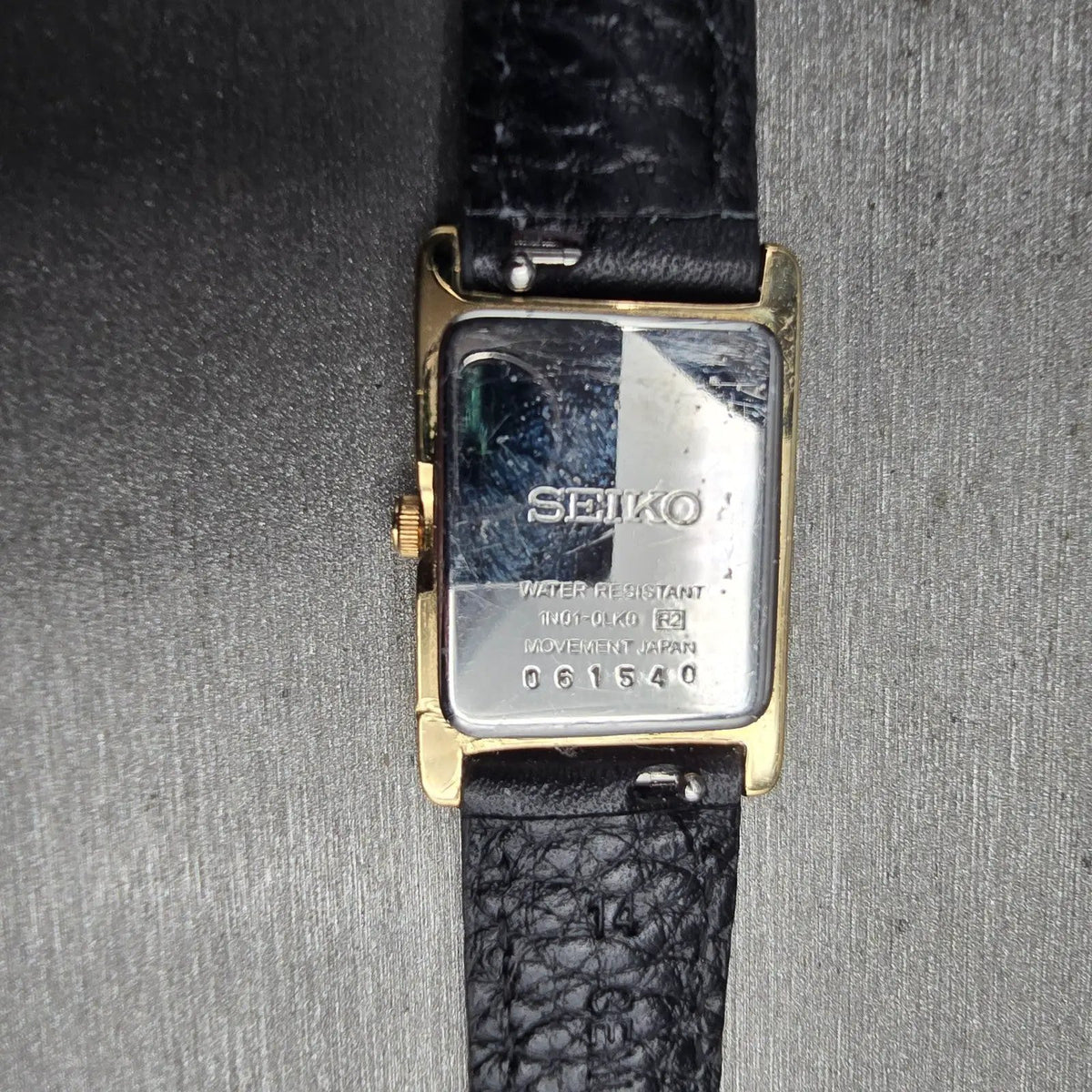 Seiko Tank Watch Women 18mm White Dial Gold Rectangle 1N01-0LK0 New Battery JP10