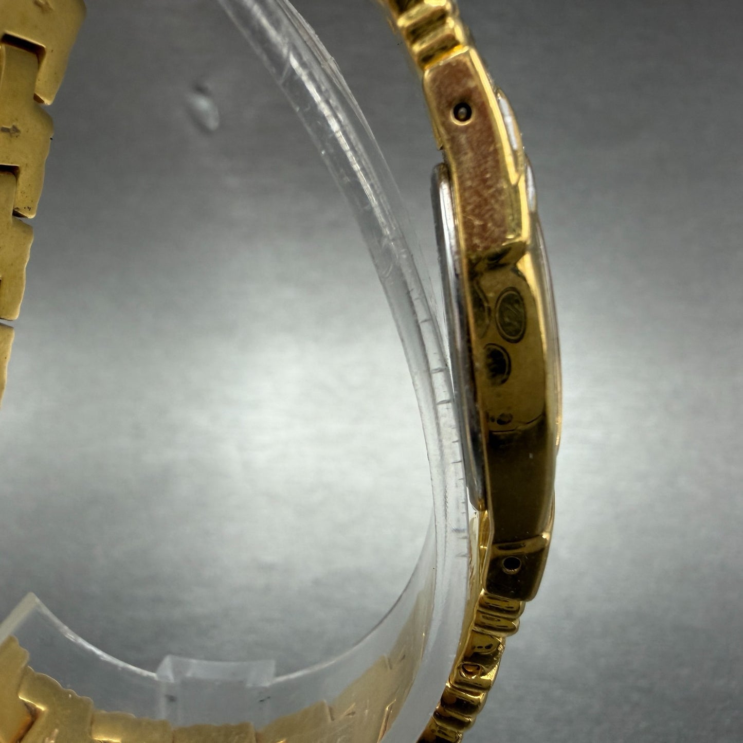 Seiko Watch Women 17mm Champagne Dial Gold Tone Oval V400-6559 VTG New Battey3