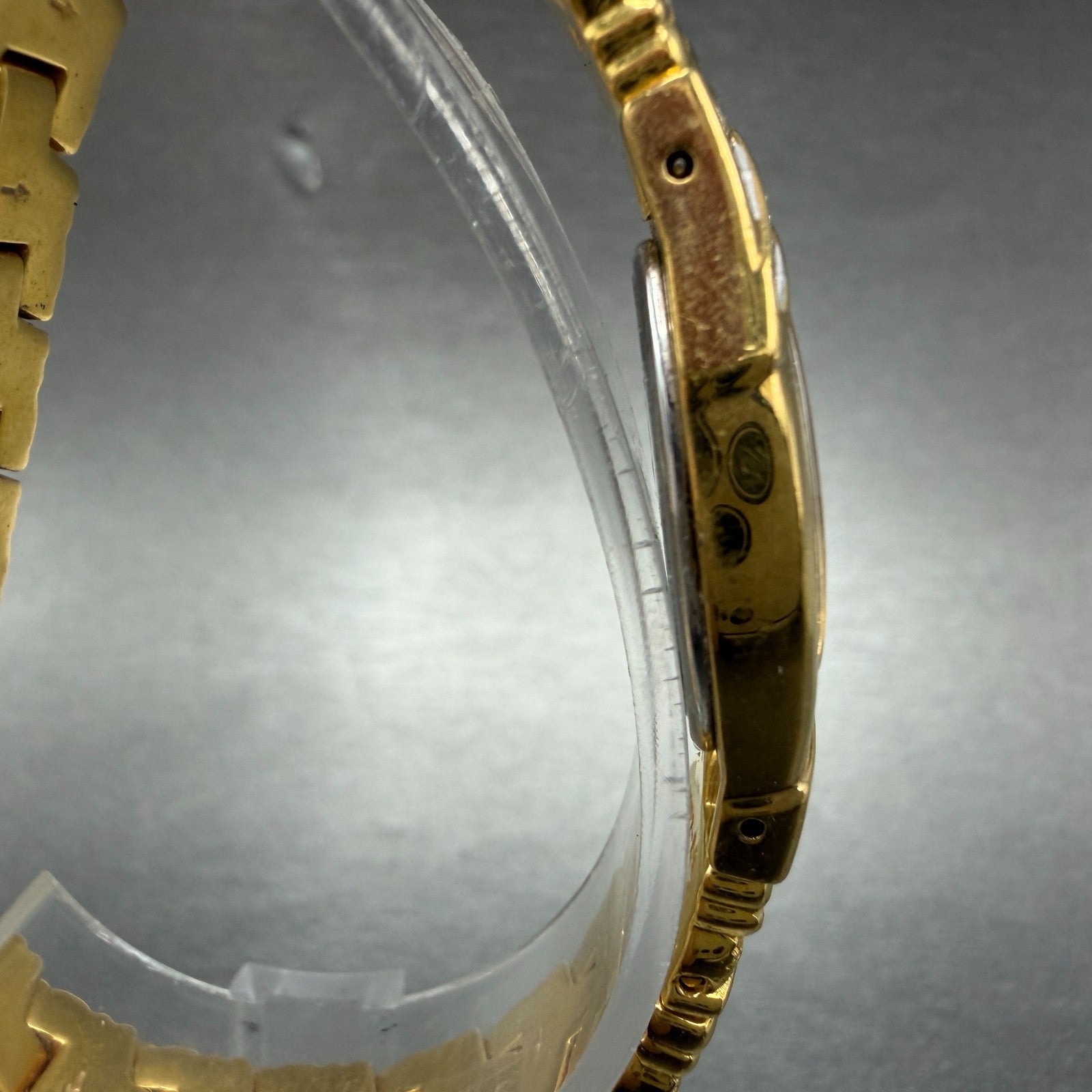 Seiko Watch Women 17mm Champagne Dial Gold Tone Oval V400-6559 VTG New Battey3