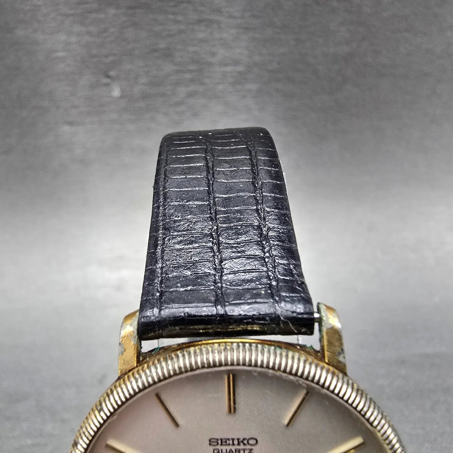 Seiko Watch Men 33mm Silver Dial Gold Tone Round READ!!!! 7800-9039 New Battery4