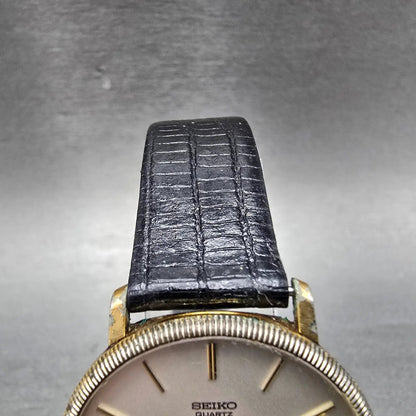 Seiko Watch Men 33mm Silver Dial Gold Tone Round READ!!!! 7800-9039 New Battery4