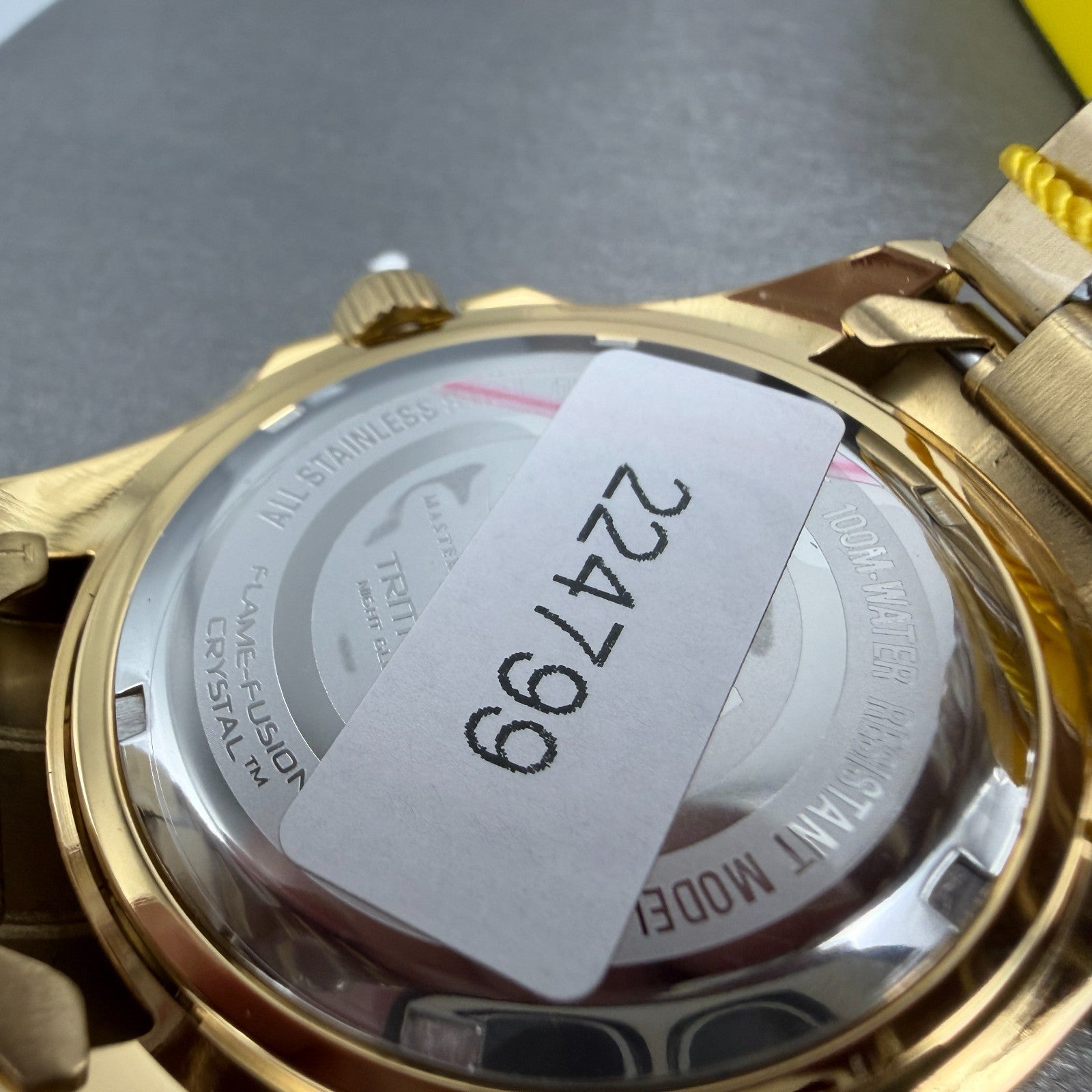 Invicta Pro Diver Watch Men 43mm Black Dial Gold Tone Date Round 300267