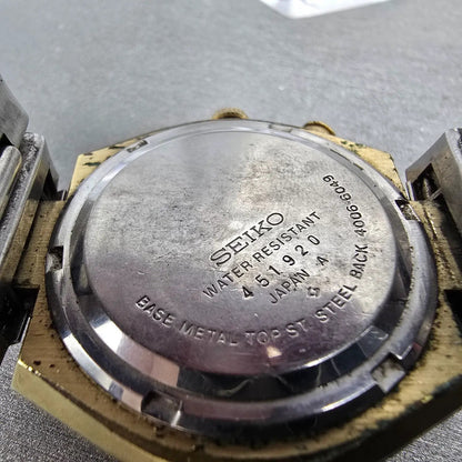 Seiko Bell-Matic Watch Men 39mm Gold Dial Gold Tone Daydate 4006-6049 Runs10