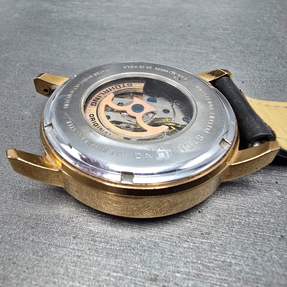 Stührling Automatic Skeleton Watch Men 44mm White Dial Rose Gold ST-90050 PARTS9