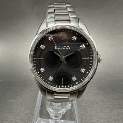 Bulova Watch Women 32mm MOP Dial Stainless Steel Round 96P198 New Battery0