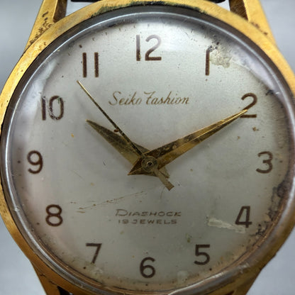 Seiko Fashion Watch Women 24mm Silver Dial Gold Tone Manual Round 5315 Runs VTG1