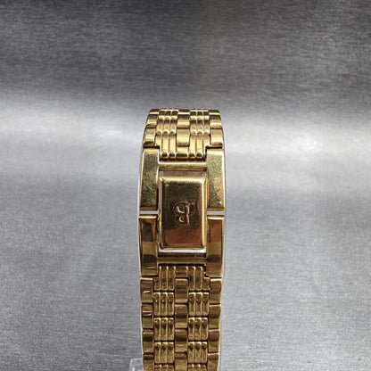 Bulova Tank Watch Women 14mm Gold Dial Gold Tone Rectangle 97P13 New Battery7