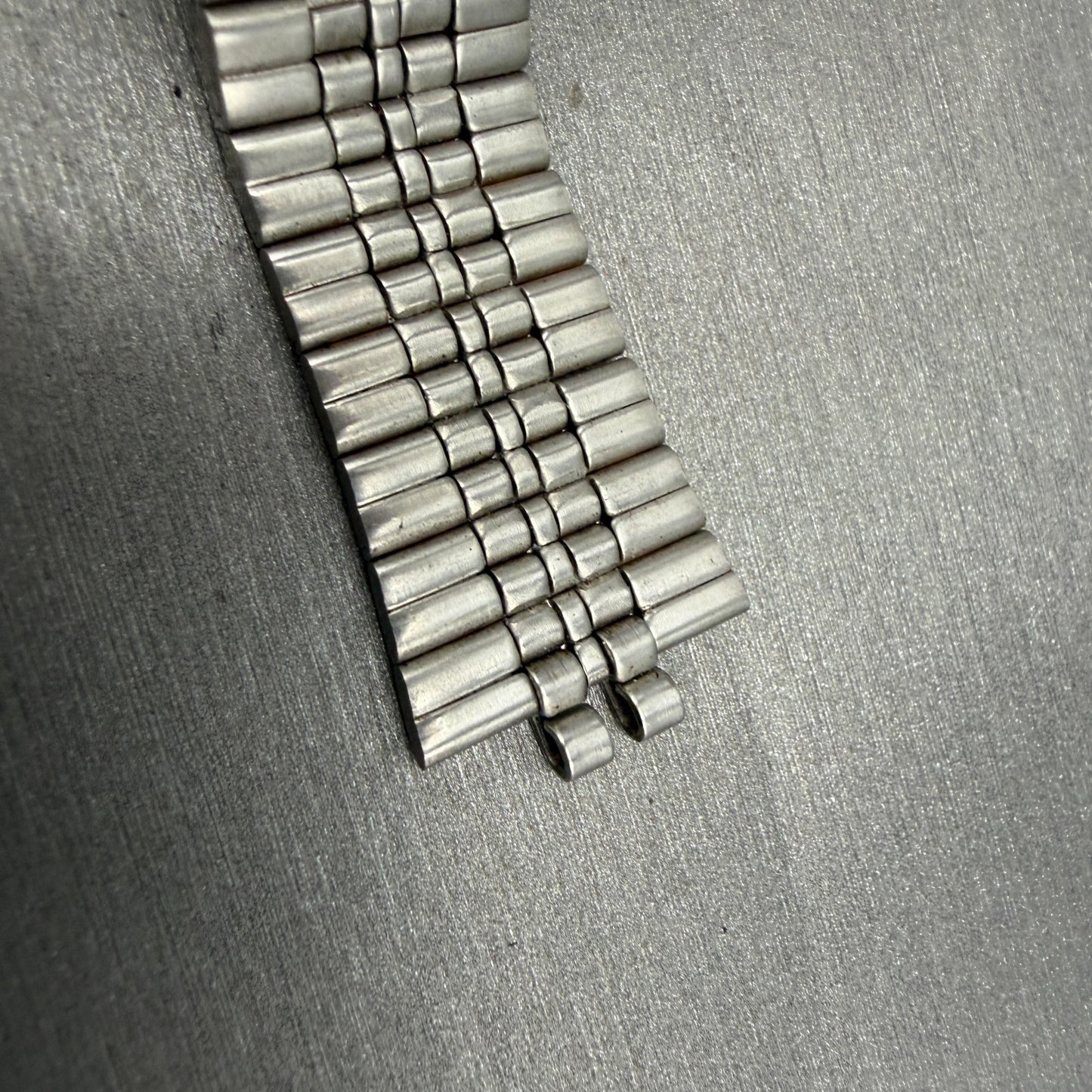 Seiko SQ Bracelet 20mm Stainless Steel Silver Tone Tri Folding Clasp VTG Japan8
