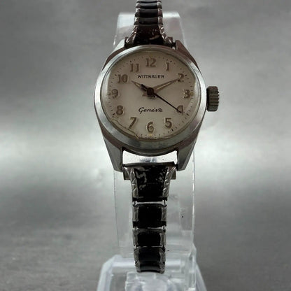 Wittnauer Geneve Watch Women 20mm White Dial Silver Tone Round Manual Wind Runs5