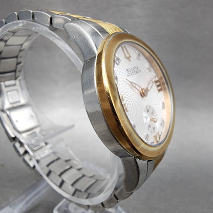 Bulova Accutron Watch Women 31mm White Dial Two Tone Small Seconds Round New Bat4