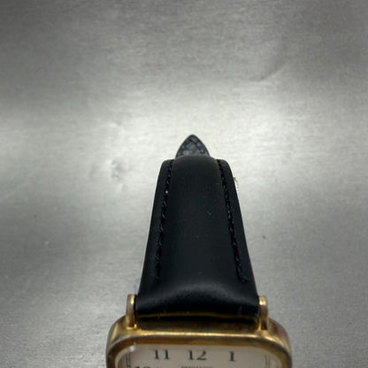 Seiko Tank Watch Men 27mm White Dial Gold Tone Square 6531-5130 New Battery 24