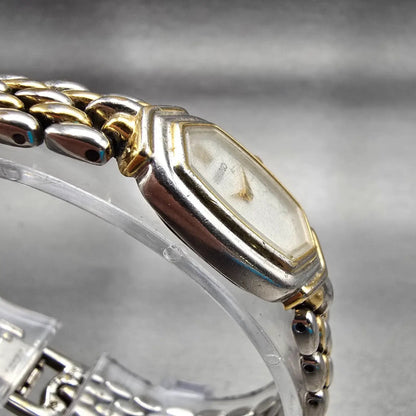 Seiko Watch Women 15mm White Dial Two Tone Oval Y150-5M80 New Battery Vintage3