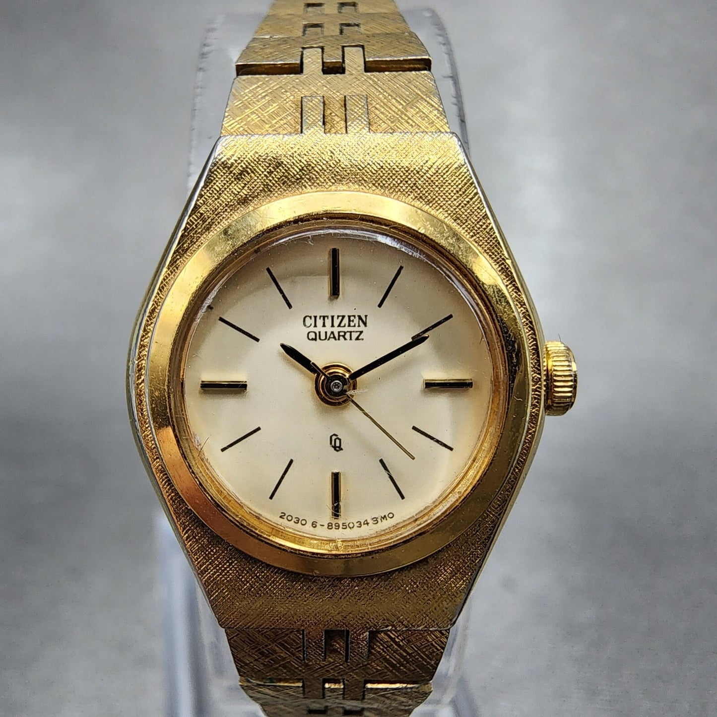 Citizen CQ Watch Women 19mm Cream Dial Gold Tone Round 2030891571 New Battery1