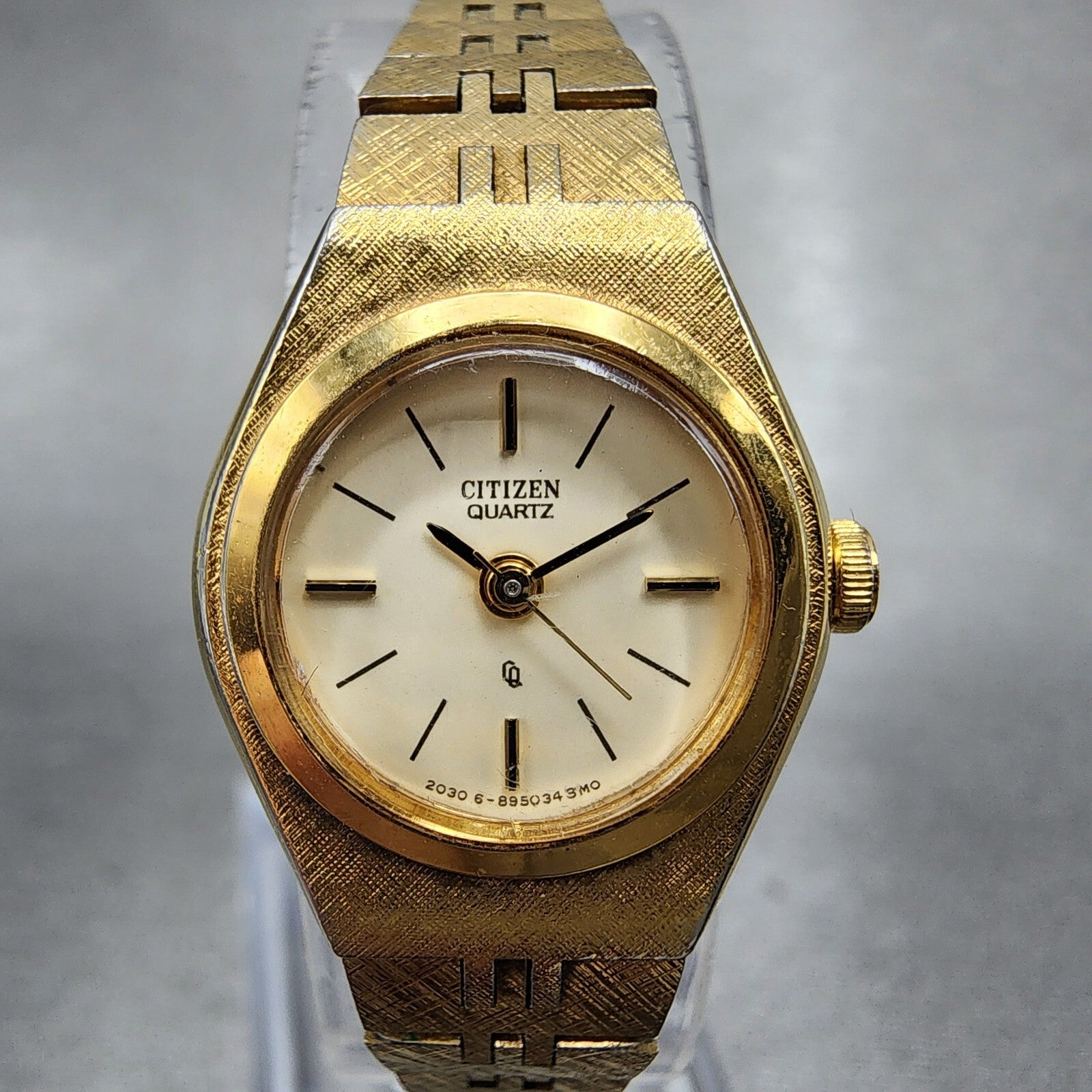 Citizen CQ Watch Women 19mm Cream Dial Gold Tone Round 2030891571 New Battery1