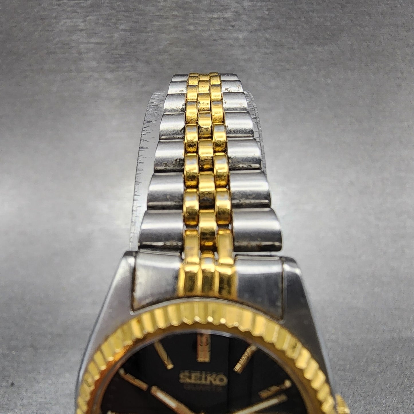 Seiko Watch Women 24mm Black Dial Two Tone Daydate Round 7N830041 New Batt4
