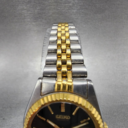 Seiko Watch Women 24mm Black Dial Two Tone Daydate Round 7N830041 New Batt4