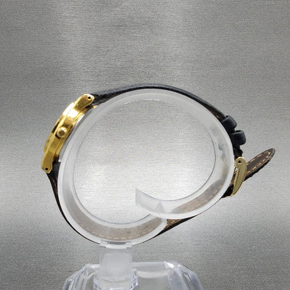 VTG Seiko Watch Women 22mm Blue Dial Gold Tone Round V701-A110 New Battery