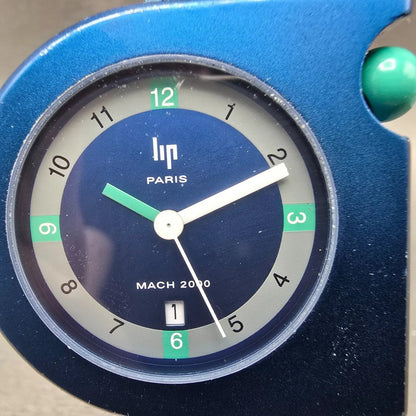 LIP Mach 2000 watch Men 42mm Blue Dial Blue Tone Date Asymmetrical New battery1