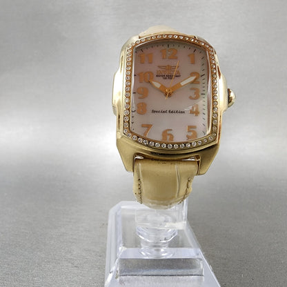 Invicta Lupah Watch Women 26mm MOP Dial Gold Tone Oval 0160 New Battery5