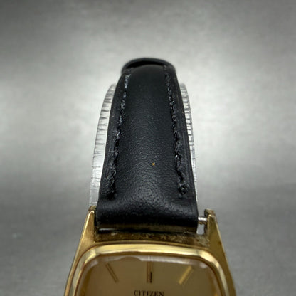 Citizen CQ Tank Watch Women 22mm Champagne Dial Gold Tone Rectangle New Battery4