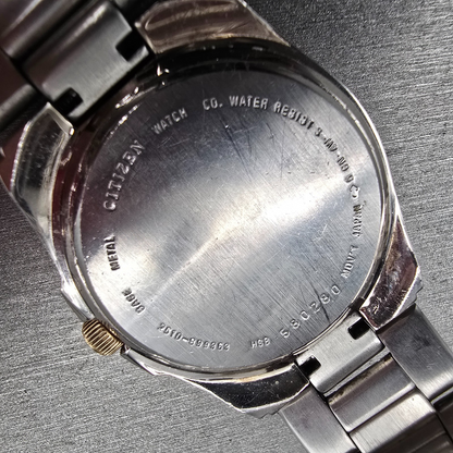 Citizen Watch Men 37mm Gray Dial Two Tone Date Round 2610-S99262 New Battery10