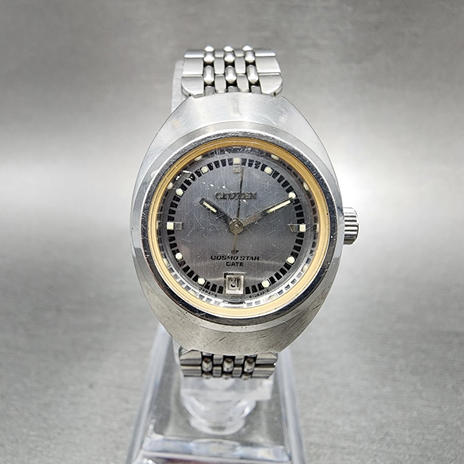 Citizen Cosmostar Watch Women 24mm Gray Dial Silver Tone Date Manual E10633K2