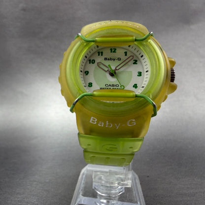 Casio Baby-G BG-10 Watch Women 39mm White Dial Green Tone Round New Battery5