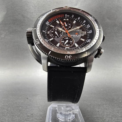 Citizen Promaster Chronograph Watch Men 44mm Black Dial Steel BJ2128-05E Runs6