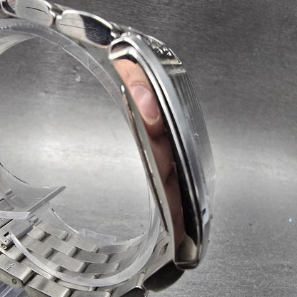 Citizen Eco-Drive Tank Watch Men 26mm Black Dial Silver Tone Date Rectangle Runs3