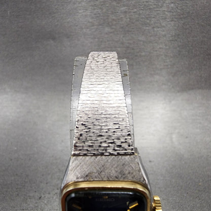 Seiko Watch Women 20mm Blue Dial Silver Tone Manual Rectangle 11203070 Runs5