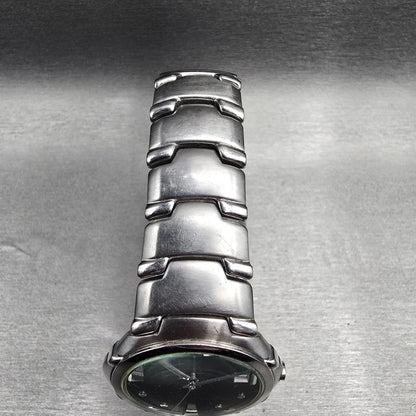 Citizen Elegance Watch Men 35mm Black Dial Silver Date 1112-S66145 New Batt JP4