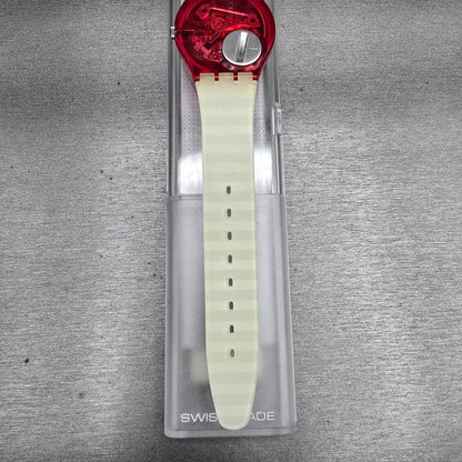 Swatch Fritto Misto Watch Men 34mm Black Dial Red Case GR114 New Battery NOS10