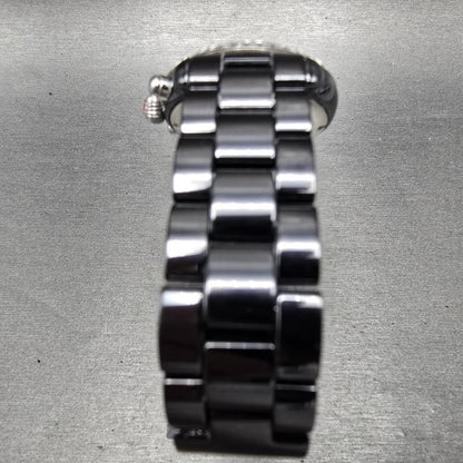 Michele CSX Chronograph Diamond Watch Women 37mm Black Dial Ceramic New Battery8