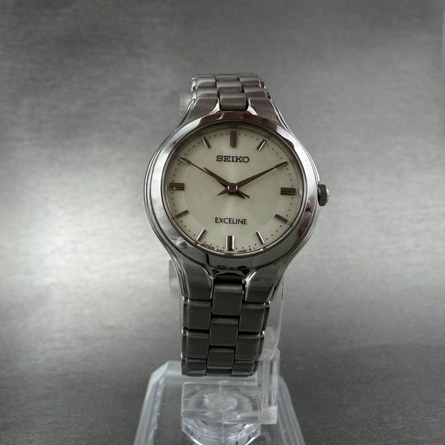 Seiko Exceline Watch Women 24mm White Dial Silver Tone 4J41-0A50 New Battery5