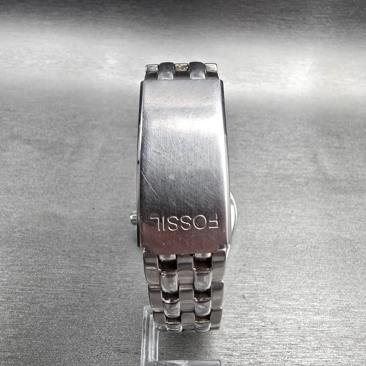 Fossil Steel Watch Men 34mm Gray Dial Silver Tone Date Round FS-2642 New Batt JP7