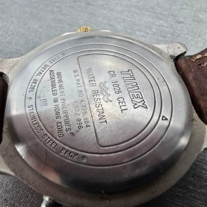 Timex Indiglo Dive Watch Unisex 34mm White Dial Silver Round New Battery VTG9