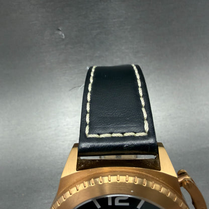 Invicta Watch Men 46mm Black Dial Rose Gold Tone Date 1112 Round New Battery4