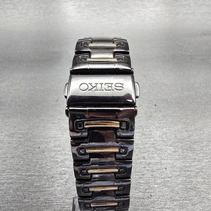 Seiko Tank Watch Men 30mm Black Dial Black Tone Date Rectangle 7N39-0AT0 NewBatt7