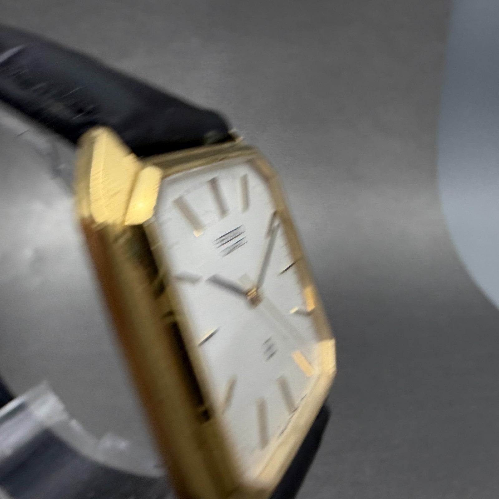 Seiko Tank Watch Men 30mm White Dial Gold Tone Octagon 9721-5040 New Battery3