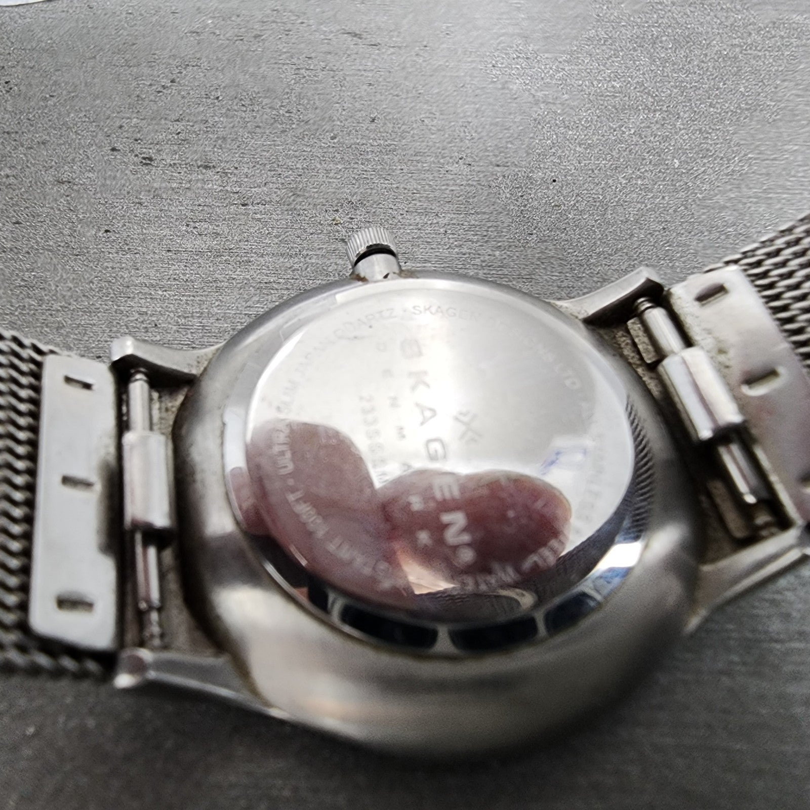 Skagen Watch Women 28mm Black Dial Stainless Steel Round Mesh Band New Battery9