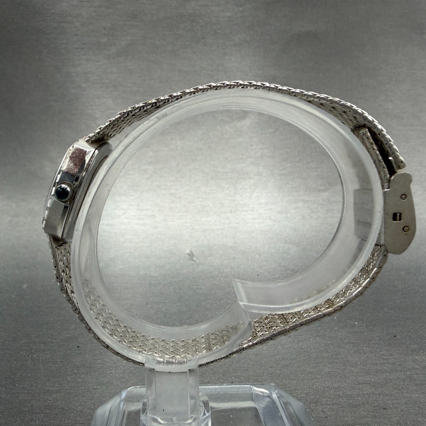 Cyma Watch Women 22mm Silver Dial Silver Tone Rectangle Mesh E616 New Battery6