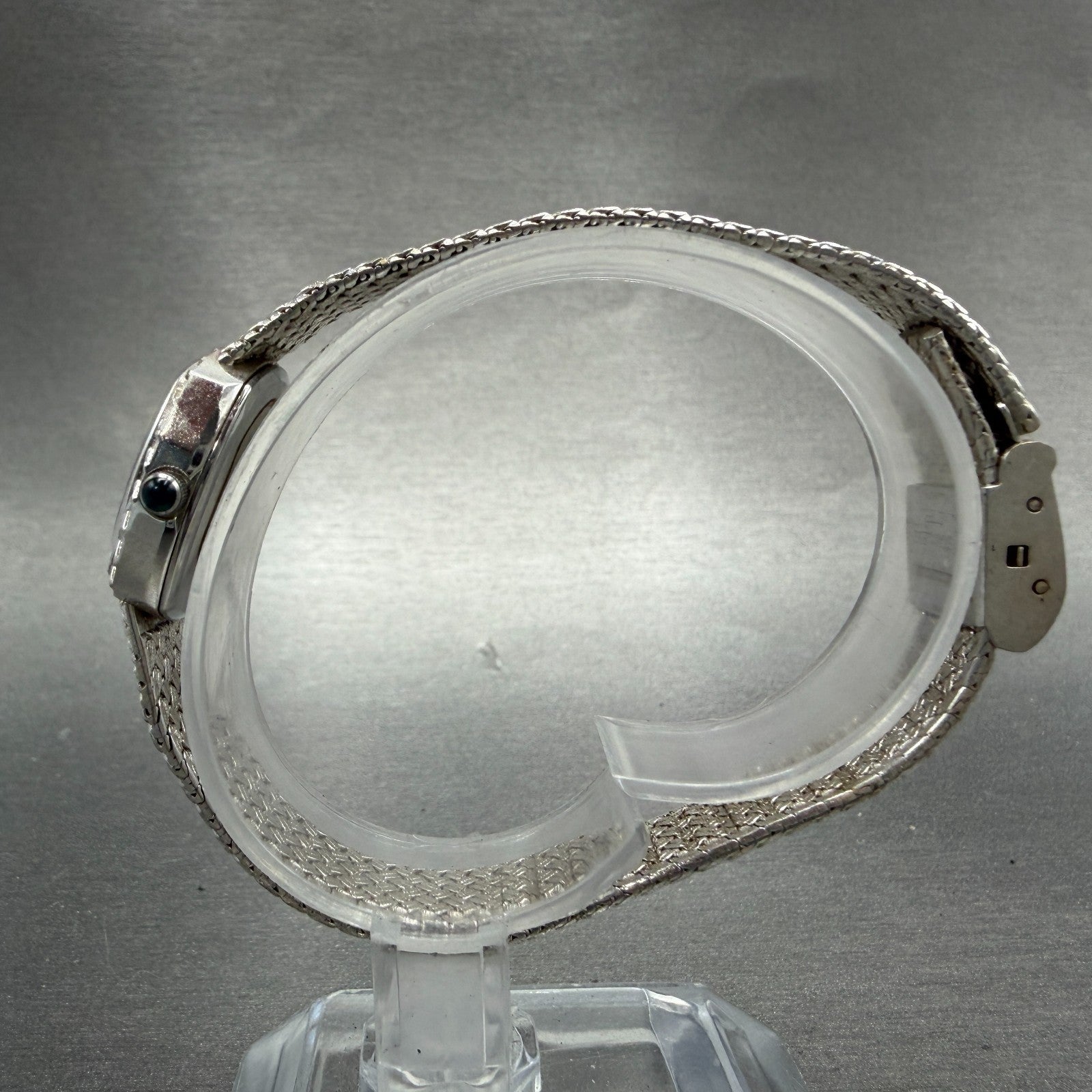 Cyma Watch Women 22mm Silver Dial Silver Tone Rectangle Mesh E616 New Battery6