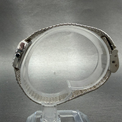 Cyma Watch Women 22mm Silver Dial Silver Tone Rectangle Mesh E616 New Battery6