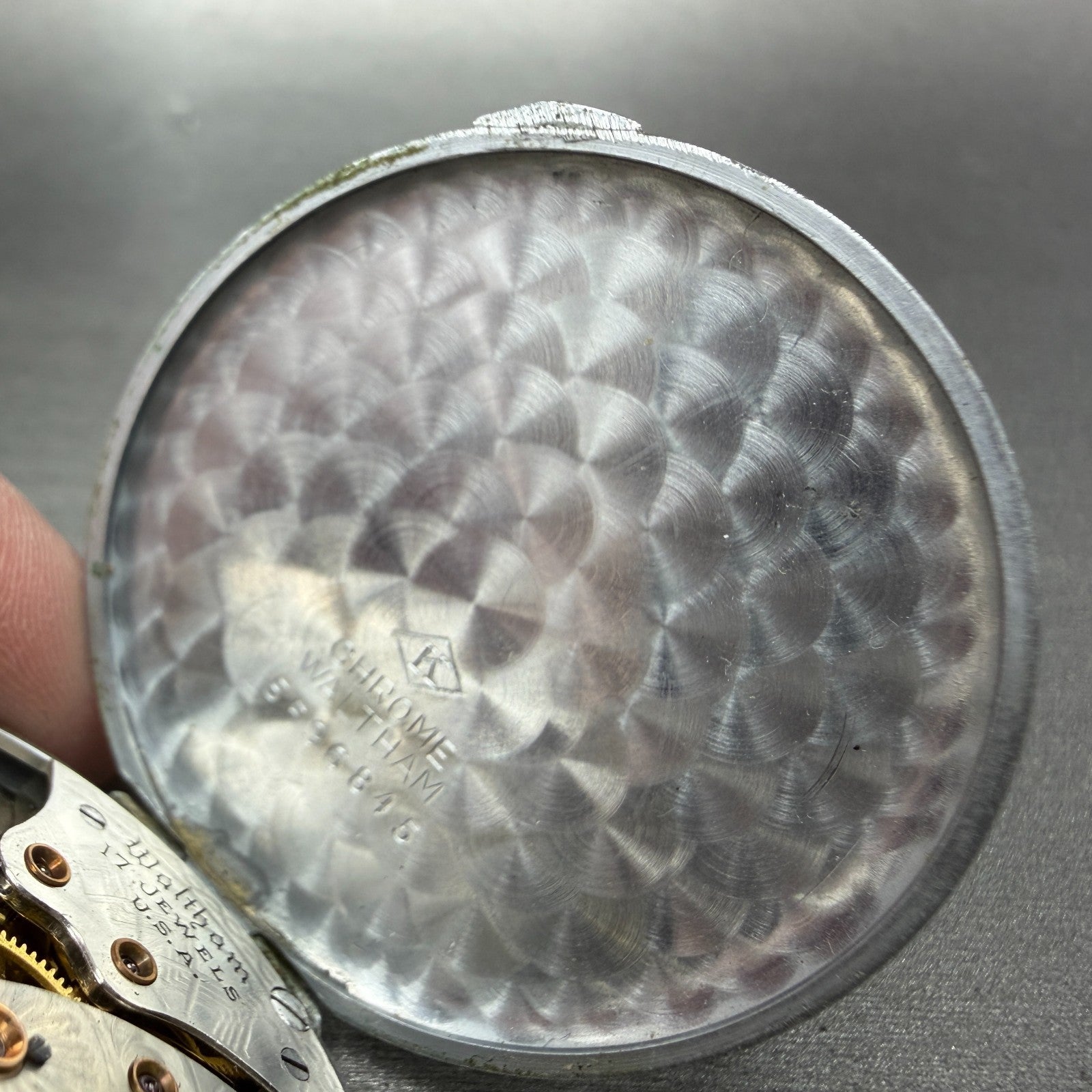 Waltham Pocket Watch White Dial Silver Tone Manual Wind Grade 225 PARTS16