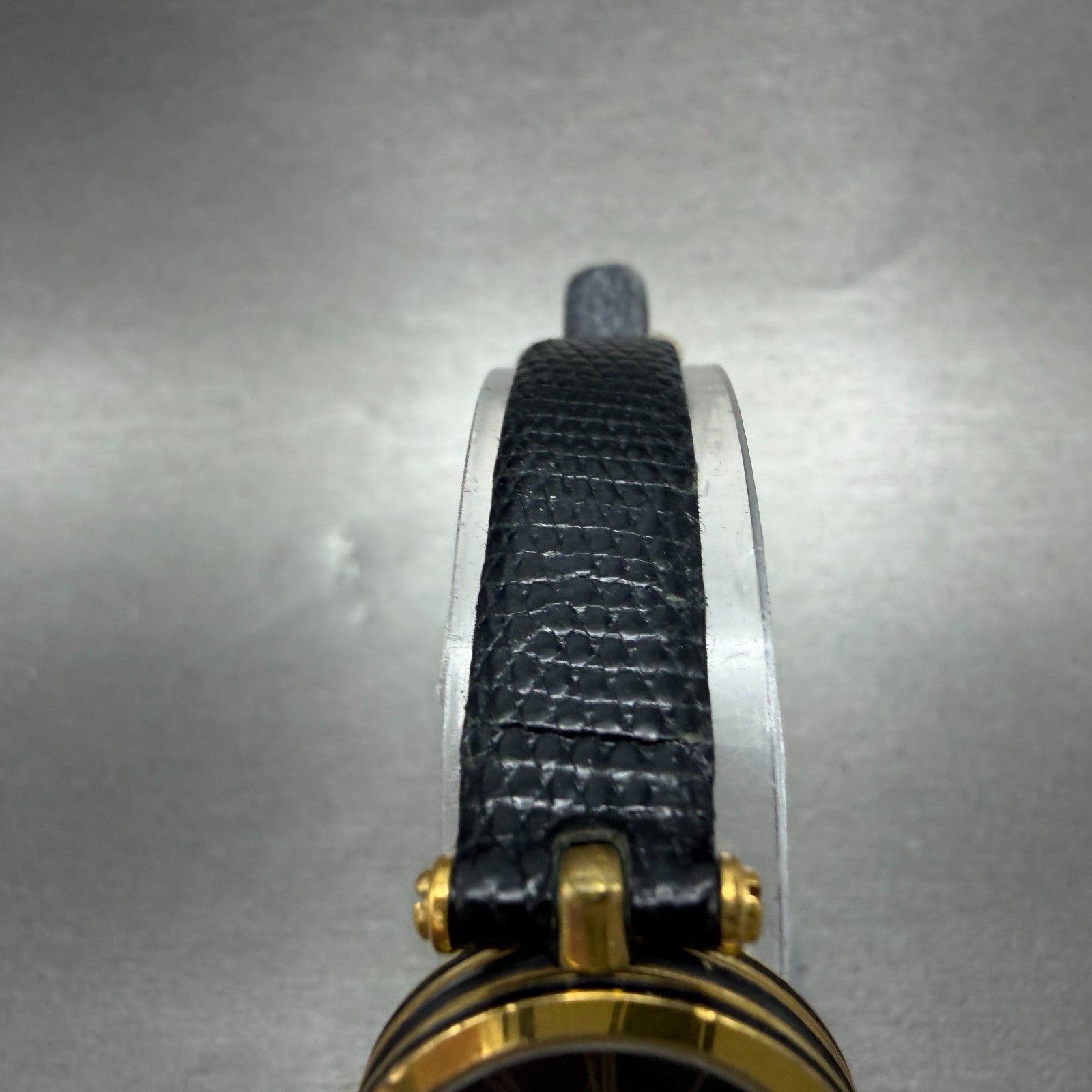 Gucci 2000L Watch Women 22mm Black Dial Gold Plated Round New Battery VTG PRWQ4