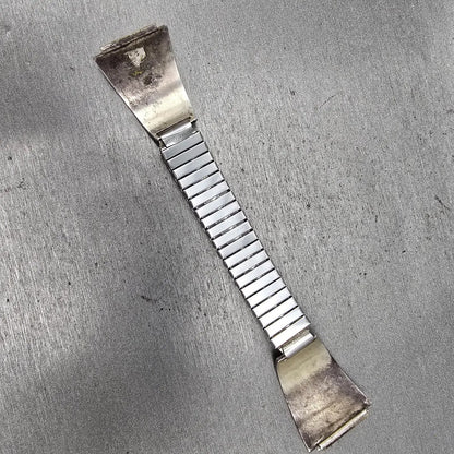 Navajo Sterling Silver Watch Band Tips 20mm Warrior Design Stretch Band VTG6