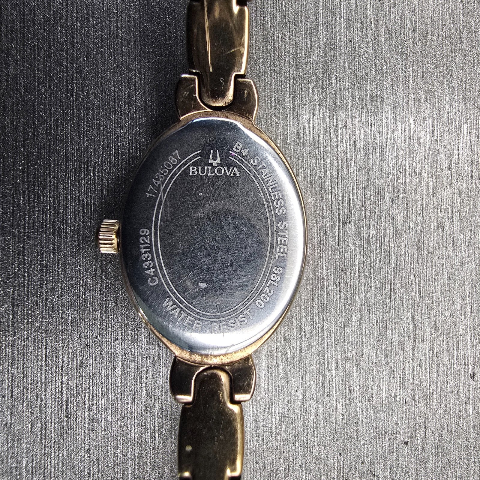 Bulova Watch Women 17mm MOP Dial Rose Gold Tone Gemmed Oval 98L200 New Battery10