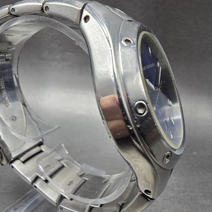 Bulova Harley Davidson Watch Men 40mm Blue Dial Silver Tone Date 76B01 New Batt3